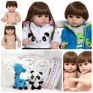 Boneca Reborn Corpo de Silicone Gêmeos Casal Sapinho Panda