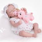 Boneca Reborn Corpo Silicone Menina Olhos Fechados NEW HAPPY