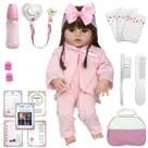 Boneca Reborn de Silicone Bebê Realista Menina com Chupeta
