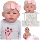 Boneca Reborn de Silicone Careca Recém Nascida Com Itens
