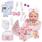Boneca Reborn De Silicone Com Bolsa Maternidade e Itens