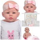 Boneca Reborn de Silicone Linda Com 09 Itens Coelhinho