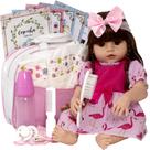 Boneca Reborn de Silicone Menina Completa 20 Itens