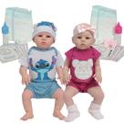 Boneca Reborn Gêmeos Abigail Corpo 100% Vinil + Kit Itens Boneca Reborn Gêmeos Abigail Corpo 100% Vinil + Kit Itens