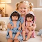 Boneca Reborn Gêmeos Realista Casal Cabelo Castanho + Itens