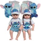 Boneca Reborn Gêmeos Recém Nascidos Enxoval Stitch Completo