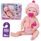 Boneca Reborn Hora De Ninar Com Cheirinho De Bebe Gorro Fralda Chupeta E Acessórios Rosa