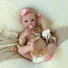 Boneca Reborn KSBD Bettie de 20 cm com acessórios para crianças a partir de 3 anos