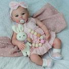 Boneca Reborn KSBD Meadow de 45 cm com corpo macio e conjunto de presente Boneca Reborn KSBD Meadow de 45 cm com corpo macio e conjunto de presente