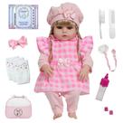 Boneca Reborn Loira Linda Com Bolsa Maternidade Vários Itens