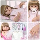 Boneca Reborn Loira Realista Corpo de VInil 46cm + Itens