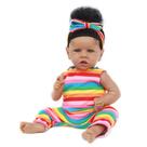 Boneca Reborn MAIHAO - Menina Negra 55cm com Roupas e Acessórios