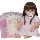 Boneca Reborn Menina Gatinha 46cm Completa Vários Acessórios