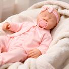 Boneca Reborn Menina Linda Olhos Fechados Com Kit Itens