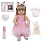 Boneca Reborn Menina Loira Bailarina Coelhinha 46cm Princesa