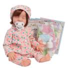 Boneca Reborn Menina Realista Fio a Fio Pijama Florido