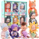 Boneca Reborn Mini Hanaive 11cm - Conjunto com 6 Roupas e 6 Meninas
