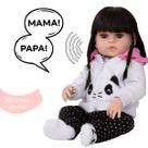 Boneca Reborn Morena Pandinha Linda 13 Itens Fala 30 Frases