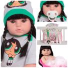 Boneca Reborn Morena Princesa 46cm Docinho Com Kit Itens Boneca Reborn Morena Princesa 46cm Docinho Com Kit Itens