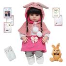 Boneca Reborn Morena Realista Menina Coelhinha Princesa 46cm