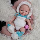 Boneca Reborn, MYREBABY, mini silicone, corpo inteiro, 18 cm, menino