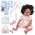 Boneca Reborn Negra Cabelo Cacheado Com Bolsa Maternidade Boneca Reborn Negra Cabelo Cacheado Com Bolsa Maternidade