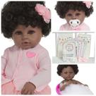 Boneca Reborn Negra Recém Nascida Fofinha + Kit Acessórios Boneca Reborn Negra Recém Nascida Fofinha + Kit Acessórios