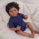 Boneca Reborn NPK de 20 polegadas Raven Black Skin Baby Boy