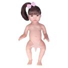 Boneca Reborn Nua Com Cabelos Longos Cabeça Braços Pernas e Corpinho de Vinil Siliconado Small Sid-Nyl