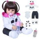 Boneca Reborn Panda De Silicone Com Pelúcia Marca New Happy