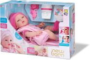 Boneca Reborn Premium mamadeira mágica chupeta LED s/cabelo - Divertoys