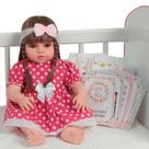 Boneca Reborn Princesa Cabelo Longo Vestido Bolinha Rosa Boneca Reborn Princesa Cabelo Longo Vestido Bolinha Rosa