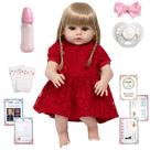Boneca Reborn Princesa Loira Cabelo Longo Fofa Vários Itens