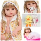 Boneca Reborn Princesa Valentina Roupão Estampado Acessórios Boneca Reborn Princesa Valentina Roupão Estampado Acessórios