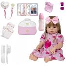 Boneca Reborn Real Recem Nascida Completa Enxoval 20 Itens