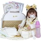Boneca Reborn Realista Abigail + Enxoval Completo 15 Itens