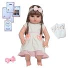 Boneca Reborn Realista Cabelo Castanho Cegonha Reborn Dolls Boneca Reborn Realista Cabelo Castanho Cegonha Reborn Dolls
