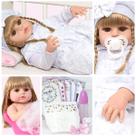 Boneca Reborn Realista Loira Corpo 100% Vinil Com 13 Itens Boneca Reborn Realista Loira Corpo 100% Vinil Com 13 Itens