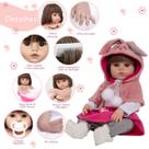 Boneca Reborn Realista Menina Coelhinha Enxoval 12 Itens Boneca Reborn Realista Menina Coelhinha Enxoval 12 Itens