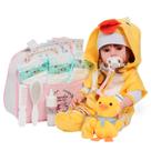 Boneca Reborn Realista Menina Enxoval Patinho Completo Boneca Reborn Realista Menina Enxoval Patinho Completo
