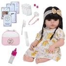 Boneca Reborn Realista Morena Linda Enxoval Completo 46cm