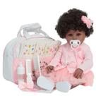 Boneca Reborn Realista Negra Fofinha Com Bolsa Acessórios Boneca Reborn Realista Negra Fofinha Com Bolsa Acessórios