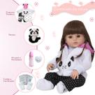 Boneca Reborn Realista Panda Menina Enxoval Fala 30 Frases