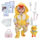Boneca Reborn Realista Princesa Pode Banho Bolsa Kit Itens