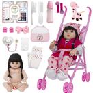 Boneca Reborn Realista Silicone Girafinha + 23 Acessórios