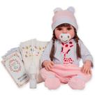 Boneca Reborn Realista Silicone Menina Girafinha 46cm Fofa