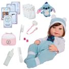 Boneca Reborn Realista Stitch 46cm com Acessórios e Pelúcia