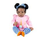 Boneca Reborn Rebornova Black Girl afro-americana 51 cm