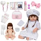 Boneca Reborn Recém Nascida Completa + Kit 20 Acessórios