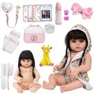 Boneca Reborn Recém Nascida Girafa Roupão Enxoval Completo Boneca Reborn Recém Nascida Girafa Roupão Enxoval Completo
